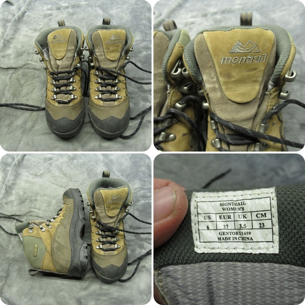 Montrail Womens Boots 6 Green Lace-Up Gore-Tex Waterproof Trail Hiking Outdoor